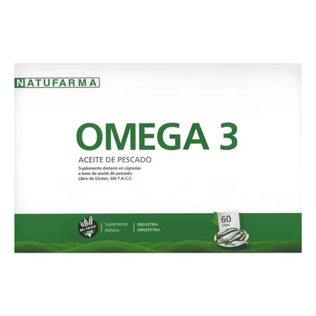 Omega 3 Aceite De Pescado 60 Comp Sin Tacc Apto Celiacos Sabor Sin Sabor