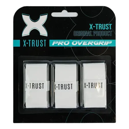 Pack X3 Cubre Grip X-trust Pro Overgrip Padel Elastomero Color Blanco