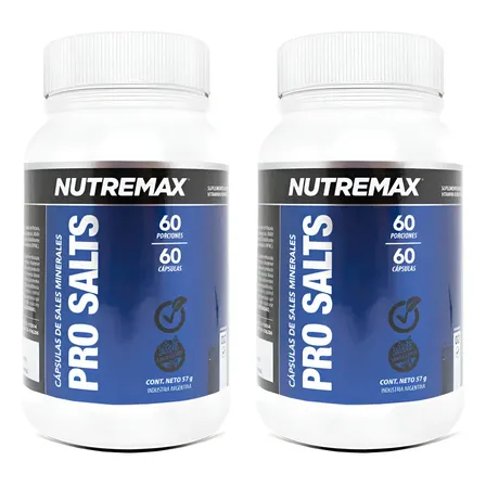 Mineral/Vitamina Nutremax Capsulas de Sales Minerales Pro Salts Sin sabor 2 packs de 60 un