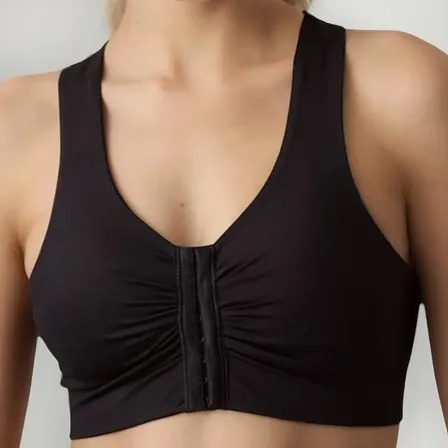 Corpiño Post Operatorio Microfibra Con Broche Brigitte 1716 Negro Liso 105