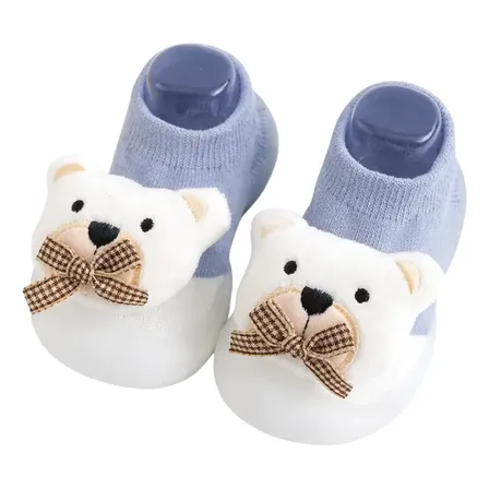Zapatillas Antideslizantes Animalitos 3d Ergonómica Flexible Azul 22/23 Osito