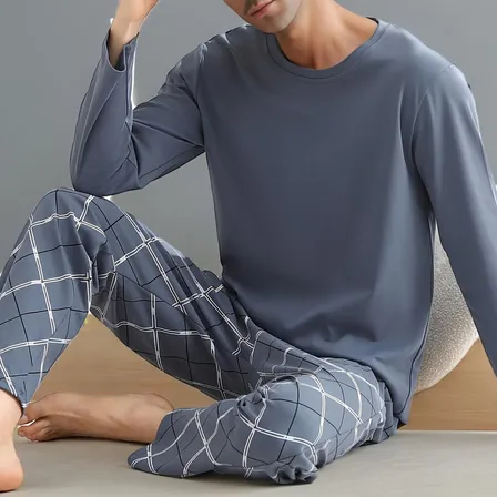 Pijama De Hombre Conjunto Dos Piezas Multicolored Rayas L