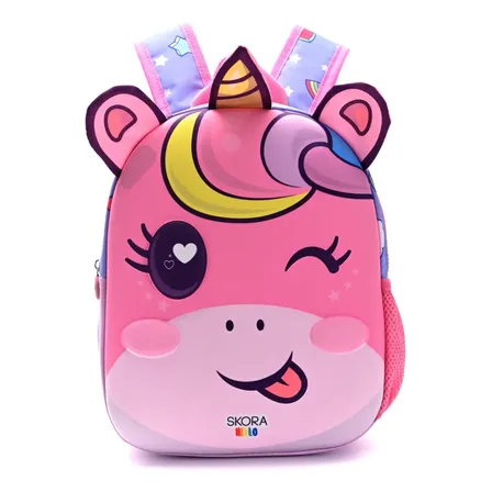 Mochila Jardin Skora 12 Pulgadas 3d Infantil Unicornio Rosa Estampa