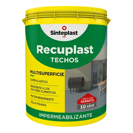 Recuplast Techos Membrana Liquida Impermeabilizante 20 Kg Acabado Mate Color Gris