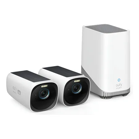 Cámaras de Seguridad eufy Security S330 Kit 2, Exterior Inalámbricas 9MP, Detección por IA Local, Visión Nocturna a Color, Panel Solar, Energía Permanente, Sin Suscripción,135° gran angular
