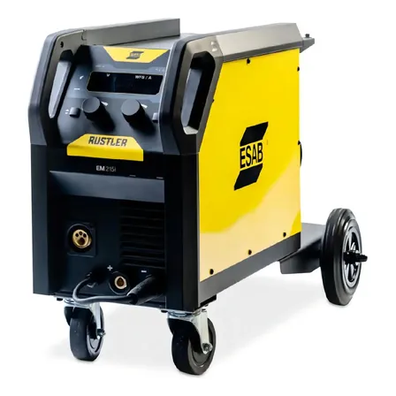 Máquina de soldadura con inversor Esab monofásica Rustler 215i, color amarillo