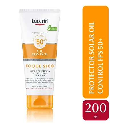 EUCERIN Protector Solar Corporal Oil Control Gel-Crema Toque Seco FPS50 200ml