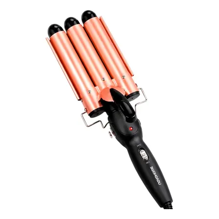 Buclera Rizador De Pelo Novohome 3 Barriles 25 Mm 130w 180 - 210°c Triple Ondas Calentamiento Rápido 2 Niveles de Temperatura Rosa