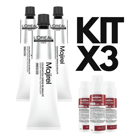 Loreal Profesional Majirel Kit X3 Tinturas 50g + 3 Oxidantes 4 Castaño Incell
