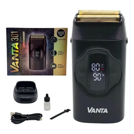 Vanta Afeitadora Shaver 301 Profesional Base 9000 Rpm Negro