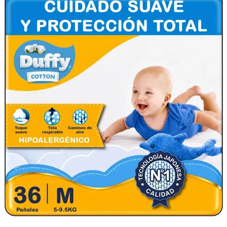 Pañales Duffy Cotton Hiperpack Talle M X 36 Un