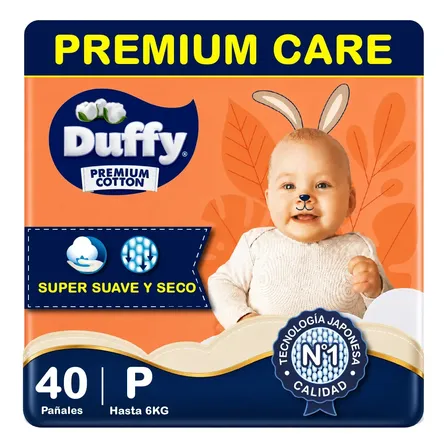 Pañales Duffy Premium Care Hiperpack Talle P X 40 Un