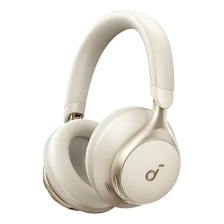 Anker Soundcore Space One Auriculares Inalámbricos, Cancelación de Ruido Over-Ear, Certificación Hi-Res LDAC, 55 Horas de Calidad de Sonido sin Pérdida, Soporte de Carga Rápida, Bluetooth 5.3, Blanco