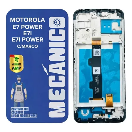Modulo Compatible Motorola E7 Power E7i Con Marco Incell Mecanico Pantalla Display Tactil Touch Repuesto Reparacion Celular Smartphone Reemplazo Vidrio Premium Calidad Tecnico Reballing Profesional Hd