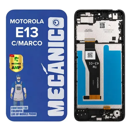 Modulo Compatible Motorola E13 Xt2345 Con Marco Incell Mecanico Pantalla Display Tactil Touch Completo Repuesto Reemplazo Recambio Cambio Reparacion Celular Smartphone Vidrio Frontal Ensamble