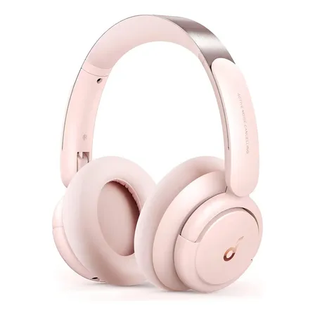 Anker Soundcore Q30 Auriculares Inalámbricos Bluetooth Over-Ear, Cancelación de Ruido Activa y Anti Ruido, Hi-Res Wireless + LDAC, 50h Batería, Micrófonos AI para Viajes y Oficina, Rosa