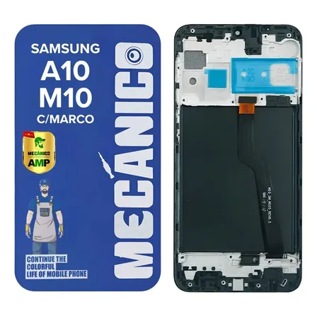 Modulo Compatible Samsung A10 A105 Con Marco Incell Mecanico Pantalla Tactil Touch Display Vidrio Frontal Repuesto Cambio Reemplazo Reparacion Flex Conector Celular Telefono Screen Premium Tecnico