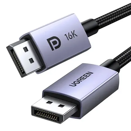 Ugreen Cable Displayport Dp 2.1 16k 8k 40gbps Hdr 3 Metros Gamer 28awg Para Monitores Samsung Ben Q Dell LG Hp Asus Y Tarjetas Gráficas Como Geforce Gtx