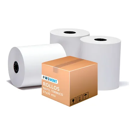 100 Rollos Papel Termico 57mm X 30mts Impresora Ticket Blanco