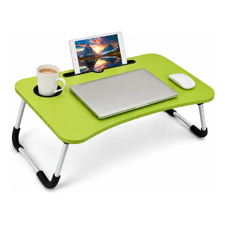 Mesa Plegable Para Notebook Cama Con Posavasos Y Soporte Verde