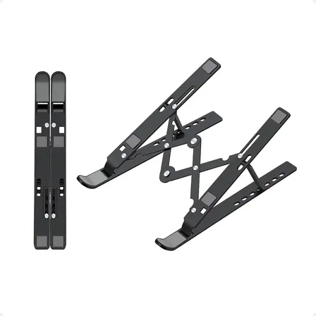 Soporte Elevador Base Apoya Notebook Mac Laptop Regulable Color Negro