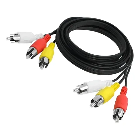 Cable 3 Rca Macho A 3 Rca Macho Audio Y Video 1.5 Metros ®