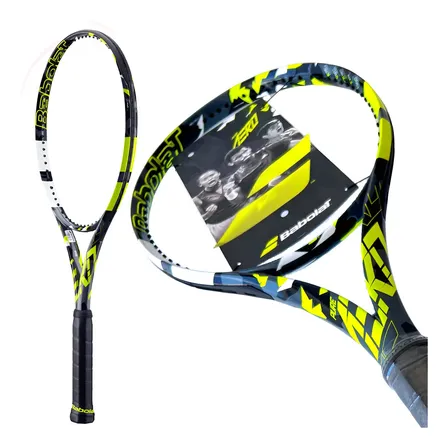 Raqueta Tenis Babolat Pure Aero 2023 Grip 4 3/8 ( L3 ) Sin Encordado Color Amarillo Gris Peso 300 gramos Grafito Profesional