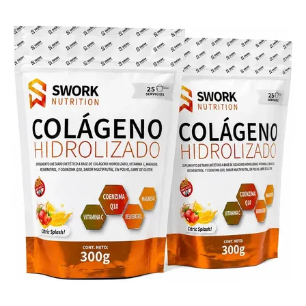 Colageno Bebible Hidrolizado X 2 Con Resveratrol Vitac Q10 Sabor Citric Splash