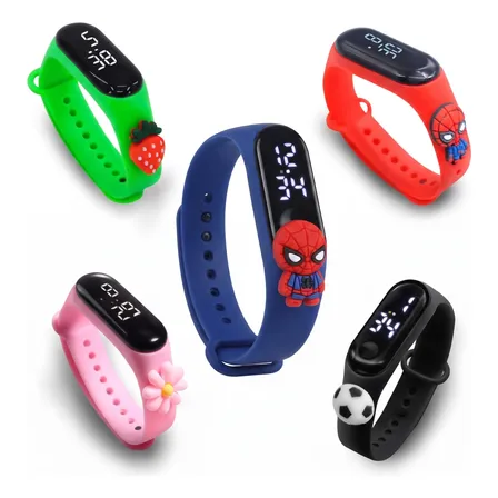 Reloj Deportivo Led Digital Infantil Niño Niña Smartband Azul Mesh Negro
