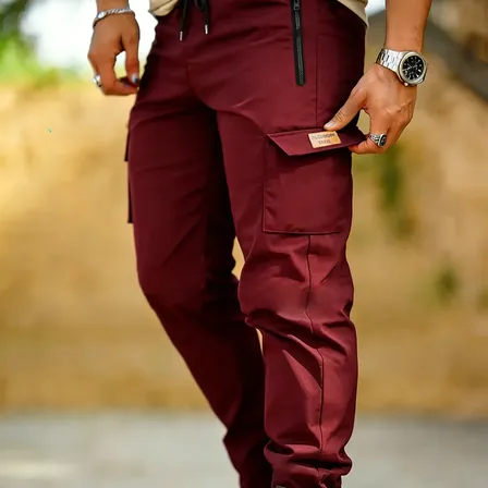 Pantalón Jogger Cargo Slim Hombre Cintura Elástica Red Xxl
