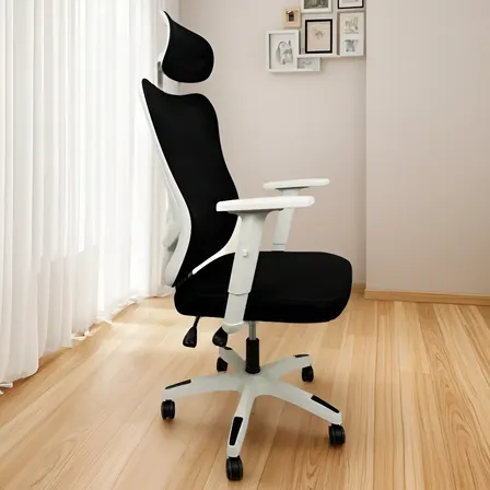 Silla Ergonomica Oficina Gamer Reclinable Escritorio S10 Pro Color Blanco/Negro Material del tapizado Tela Mesh