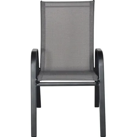 Silla Jardín Patio Interior Exterior Reposera Sling Apilable Color Gris
