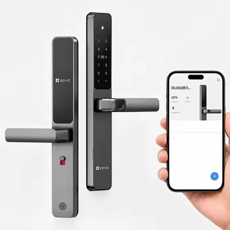 Cerradura Inteligente Dl06 Ezviz Huella Wifi Bluetooth Rfid Gris Grafito