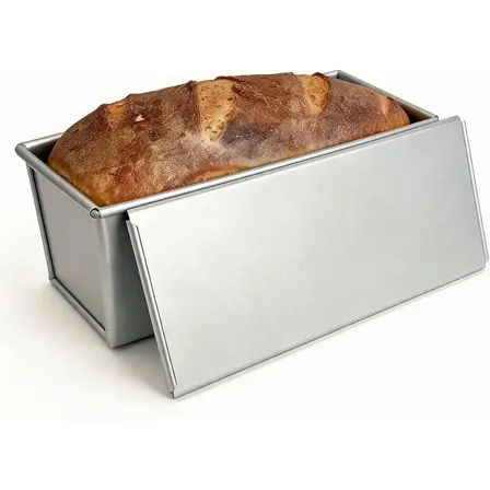 Molde Para Pan Lactal Profesional Con Tapa Deslizante De Acero Aluminizado 32 Cm Capacidad 1 Kg Rectangular Para Sándwich Masa Madre Budín Torta Repostería Y Panadería Levys Bazar