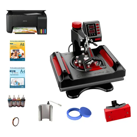 Estampadora sublimadora manual SCP 5en1 con impresora L3210 color negro