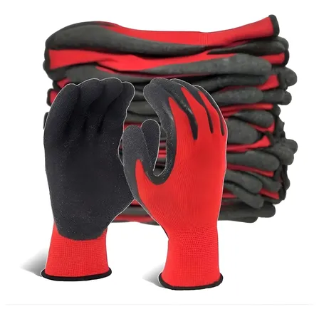 Guante De Trabajo Antideslizante Engomado Mecanico X12 Pares