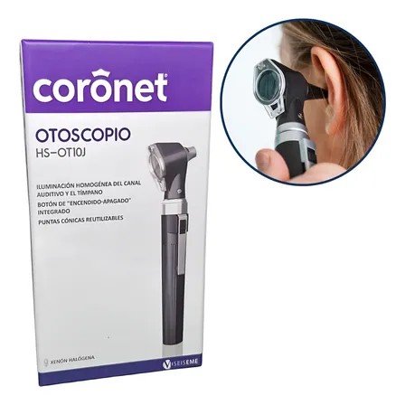 Otoscopio De Fibra Óptica Hs-ot10j Coronet Para Diagnostico