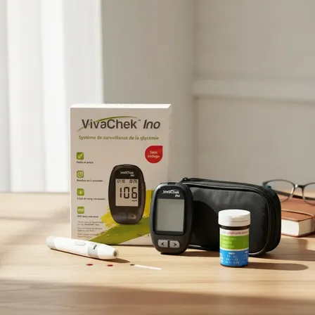 Medidor De Glucosa Vivachek Ino (+ 10 Tiras + 10 Lancetas)
