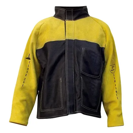 Campera Descarne Soldador Esab Vaqueta Talle Xl Con Velcro Amarillo Xl