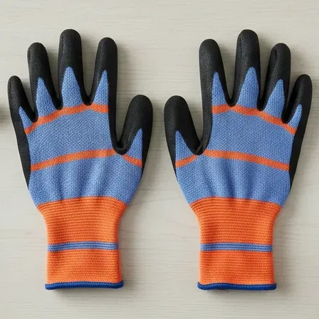 Guantes Anticorte Protección Mecánica Jardinería Carpintería Naranja