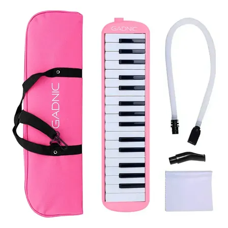Flauta Melodica Gadnic Piano 32 Teclas Con Estuche Boquilla Manguera Y Accesorios Ideal Para Estudio Y Aprendizaje Musical