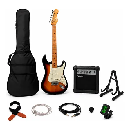 Guitarra Electrica Stratocaster Rgx St570 Tilo Macizo + Acc Diestro Sunburst Maple Roasted