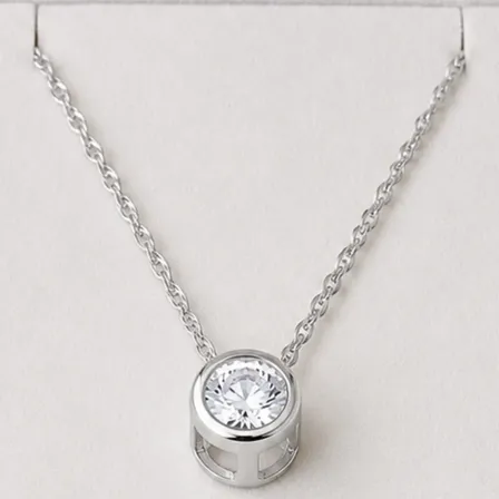 Conjunto Cadena Con Dije Susano Cristal Swarovski Plata 925 Plata Cristal Blanco