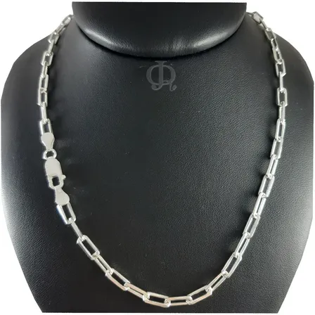 Cadena Plata 925 Forcet Largo Maciza 4mm 60cm Plata 925