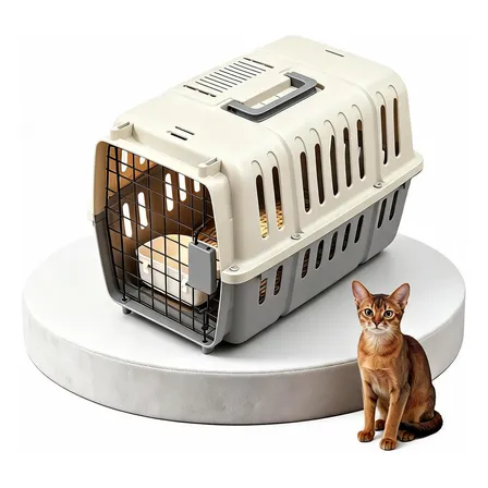 Transportín Iata Homologado Para Perros Y Gatos 12kg Gris Claro
