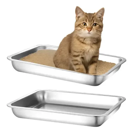 Bandeja Sanitaria Litera Gato Acero 40x30x4,8 Antideslizante Acero