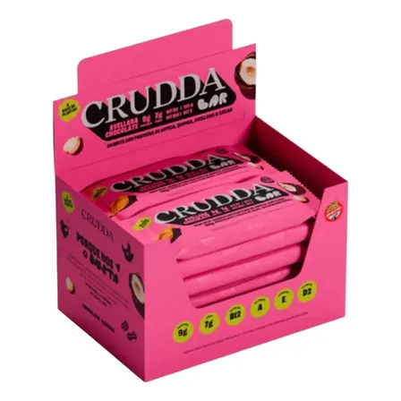 Barras Proteica Crudda Sabor Avellana 10U Sin Gluten Sin TACC