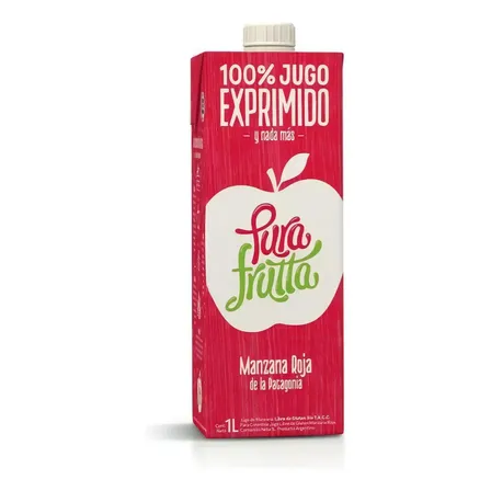 Jugo Manzana Roja Pura Frutta 1 Litro 100% Exprimido