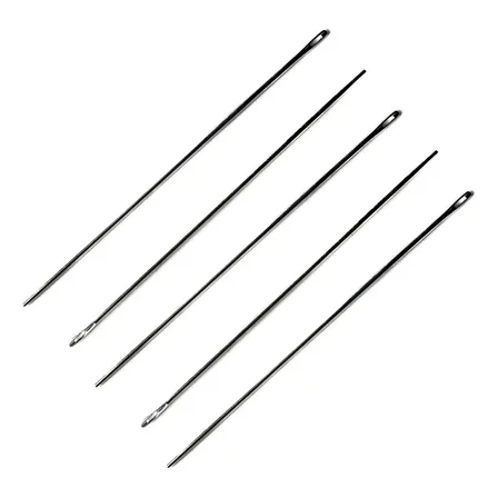 Agujas Para Coser Pelota Sin Punta 4/0 Alemana Pack X 5 Color Níquel