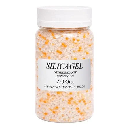 Silicagel Premium C/ Indicador Naranja P/ Humedad Pote 250 G
